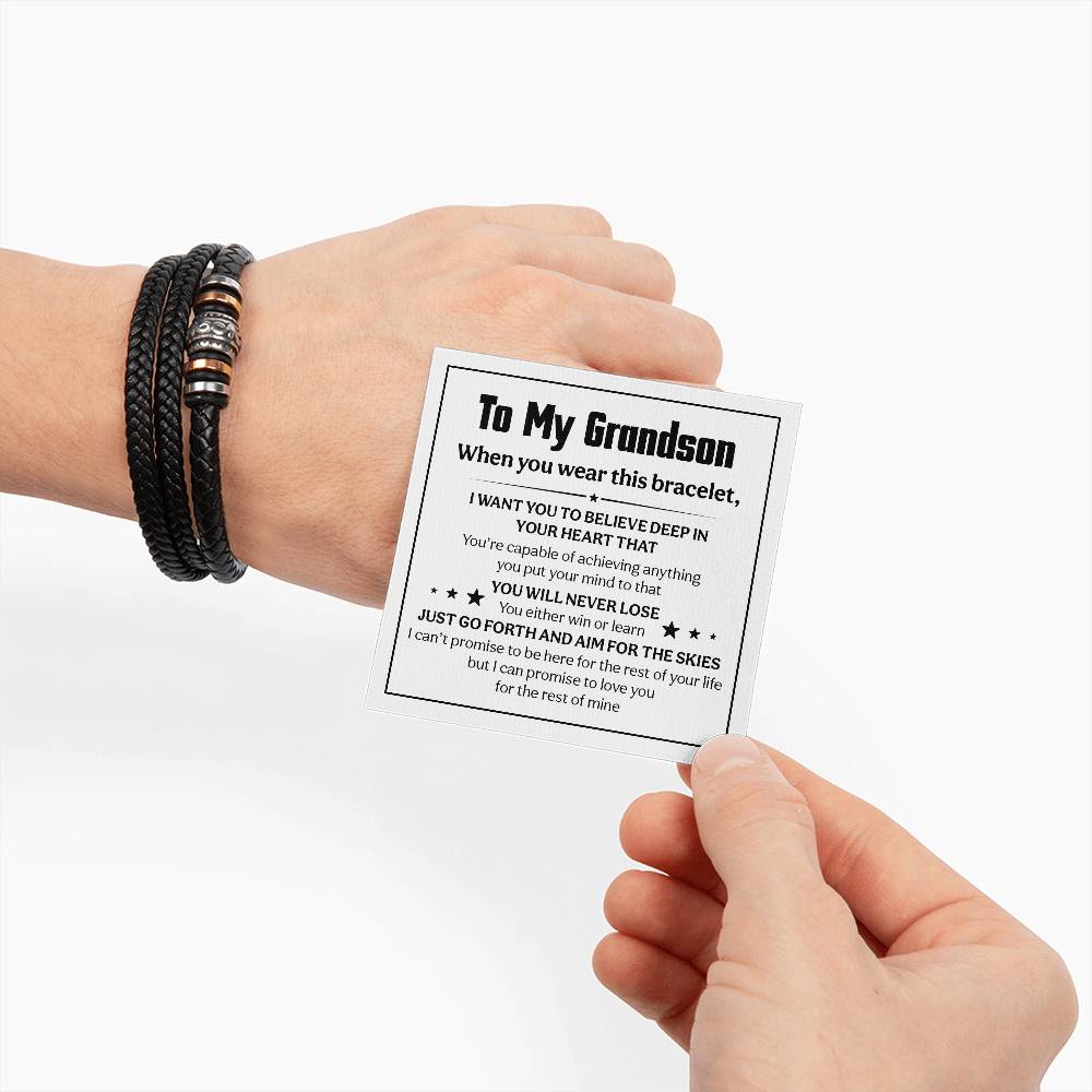 Je t'aime pour toujours À mon petit-fils Bracelet Crois profondément