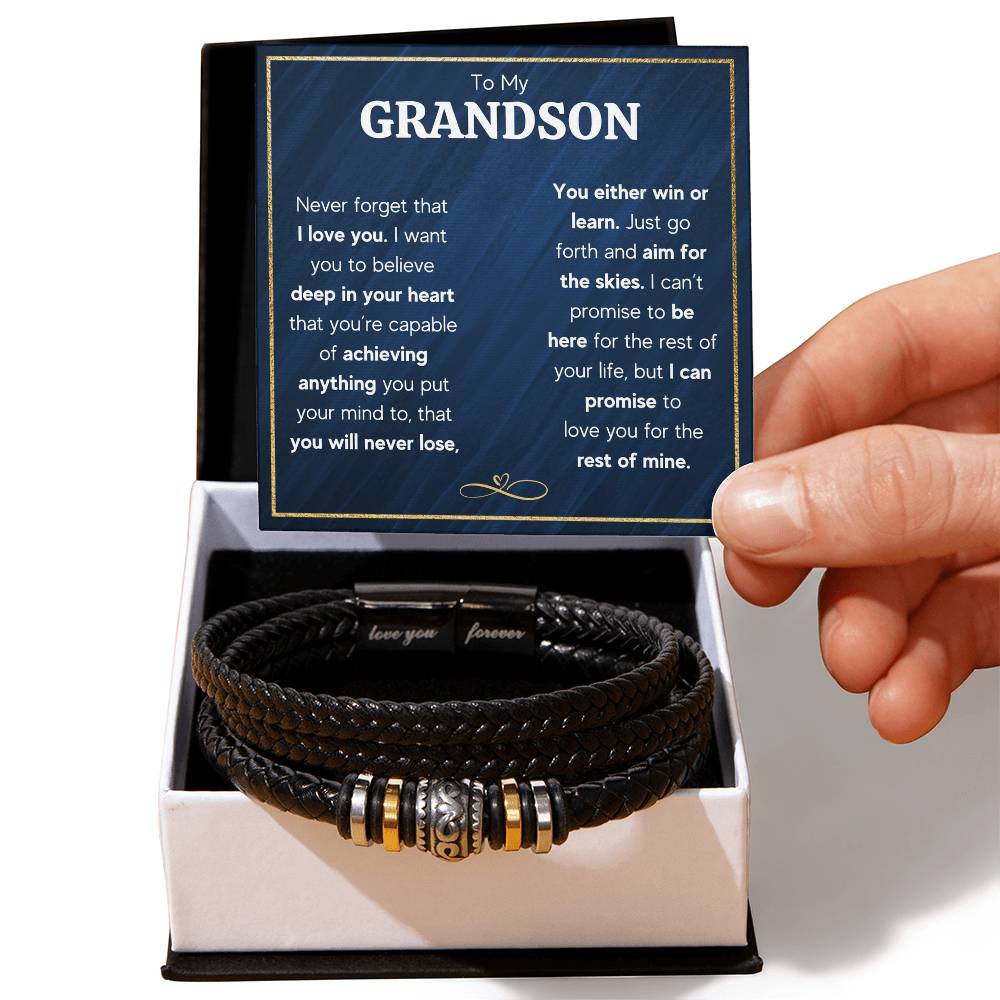 Love You Forever À Mon Petit-Fils Bracelet Accomplis Tout