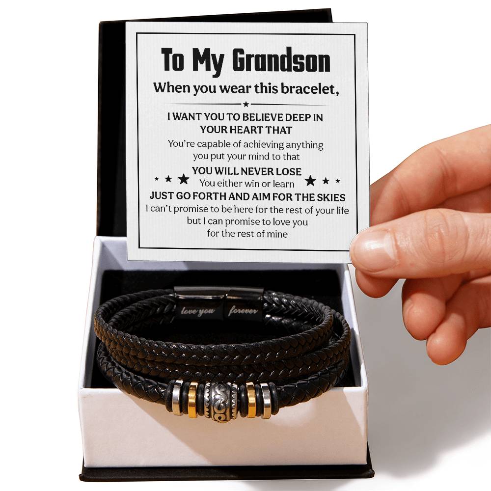 Je t'aime pour toujours À mon petit-fils Bracelet Crois profondément