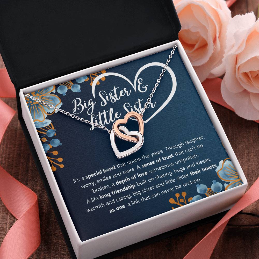 COFFRET CADEAU COLLIER DOUBLE CŒUR POUR MA SŒUR