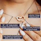 COFFRET CADEAU COLLIER DOUBLE CŒUR POUR MA SŒUR