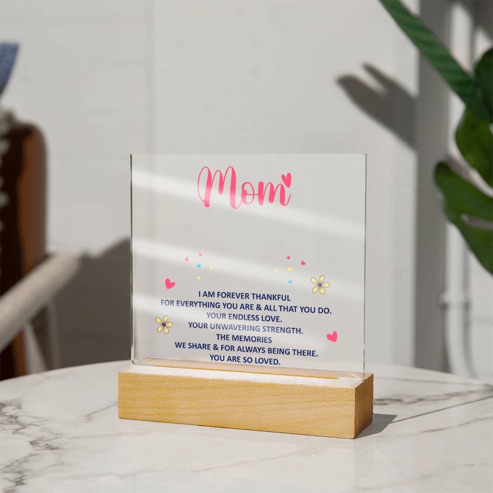 Lot acrylique souvenir - maman - Je te serai éternellement reconnaissant