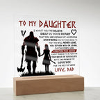 À MA FILLE PLAQUE VIKING CARRÉE EN ACRYLIQUE