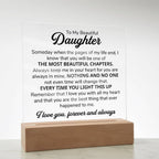 TO MY DAUGHTER CHAPITRES PLAQUE CARRÉE