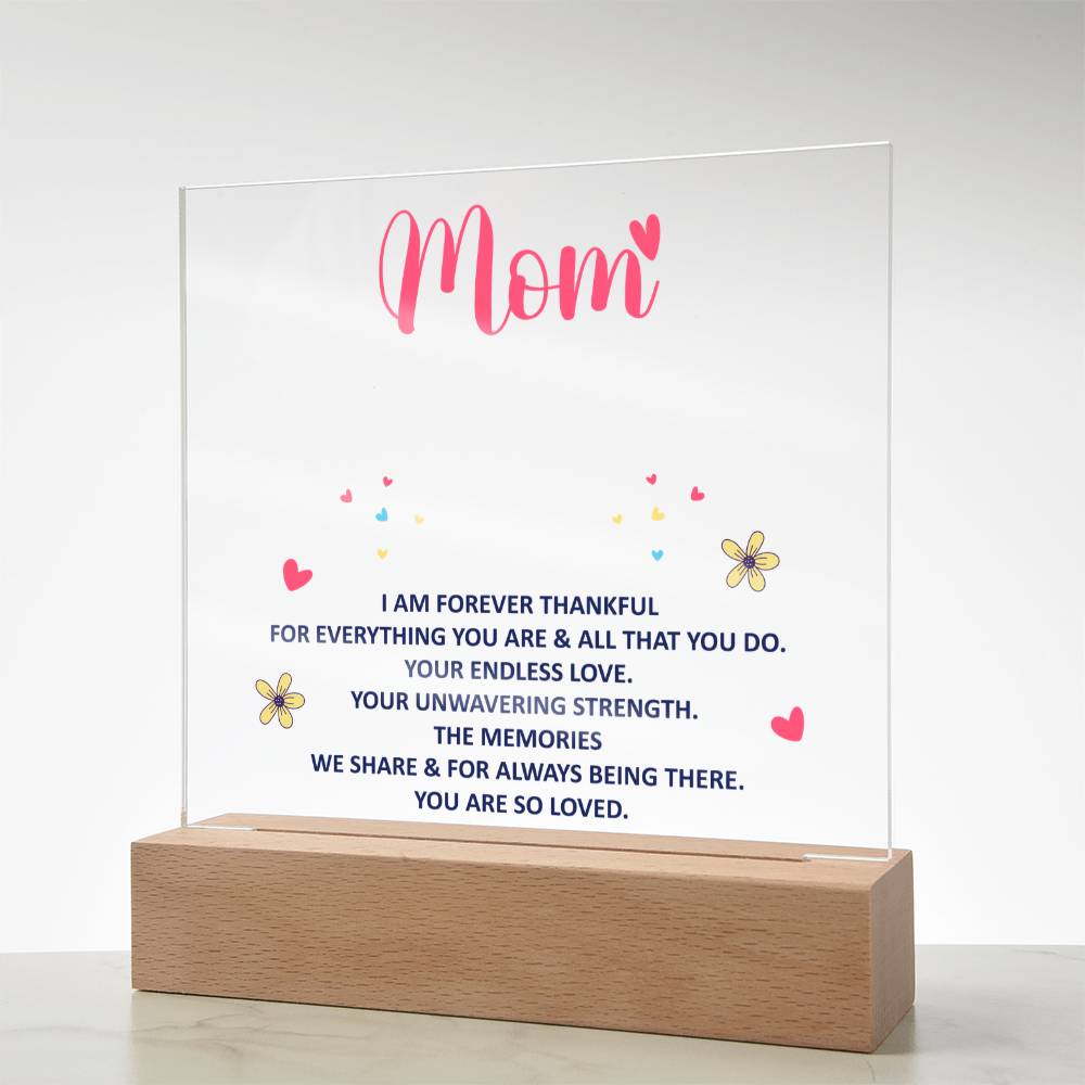 Lot acrylique souvenir - maman - Je te serai éternellement reconnaissant