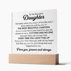TO MY DAUGHTER CHAPITRES PLAQUE CARRÉE