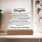 TO MY DAUGHTER CHAPITRES PLAQUE CARRÉE