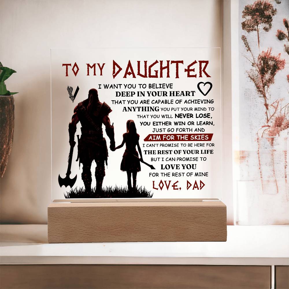 TO MY DAUGHTER VIKING SQUARE ACRYLIC PLAQUE