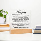 TO MY DAUGHTER CHAPITRES PLAQUE CARRÉE