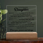 TO MY DAUGHTER CHAPITRES PLAQUE CARRÉE