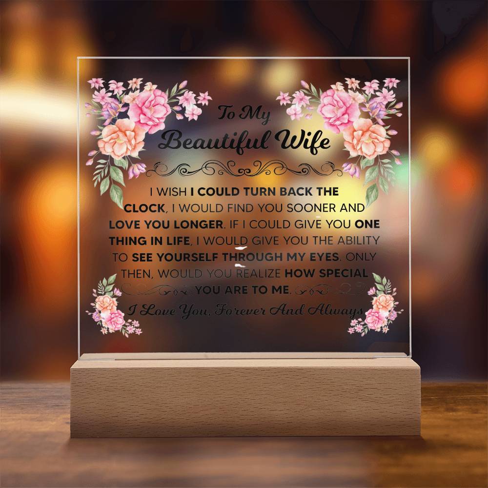 À MA MAGNIFIQUE ÉPOUSE PLAQUE CARRÉE EN ACRYLIQUE