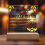PLAQUE CARRÉE EN ACRYLIQUE À MA FILLE
