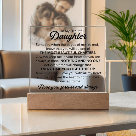 TO MY DAUGHTER CHAPITRES PLAQUE CARRÉE