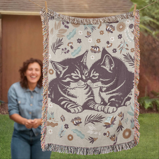 Chatons câlins - Couverture tissée