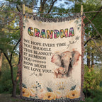 À Ma Mamie - Couverture tissée éléphant