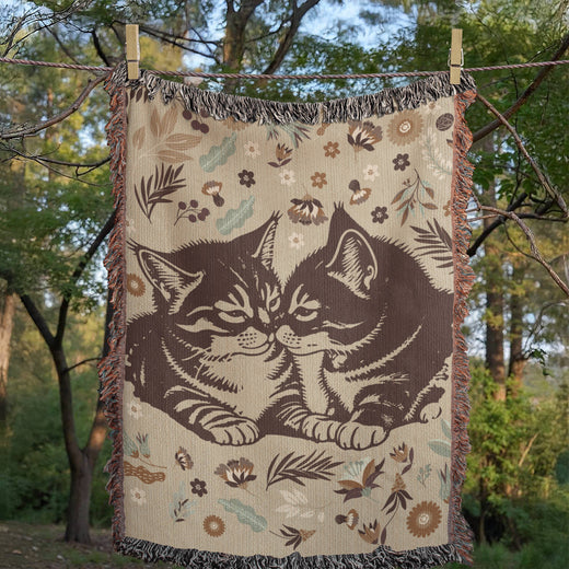 Chatons câlins - Couverture tissée