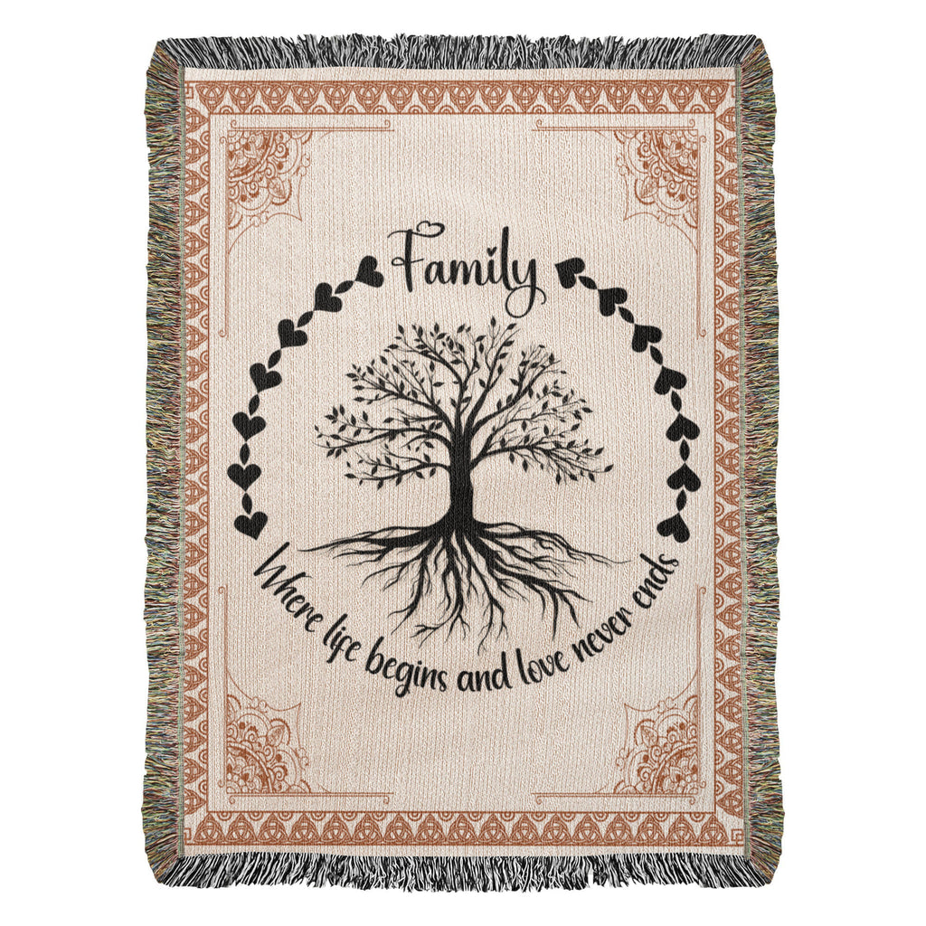 Couverture tissée Arbre celtique, Racines familiales