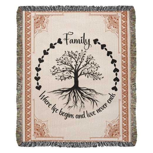 Couverture tissée Arbre celtique, Racines familiales