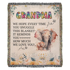 À Ma Mamie - Couverture tissée éléphant