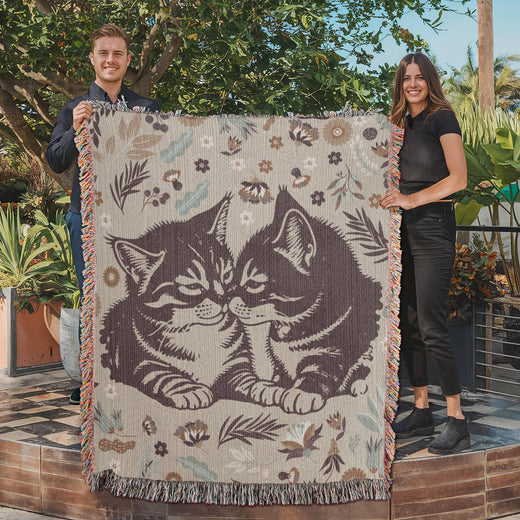Chatons câlins - Couverture tissée