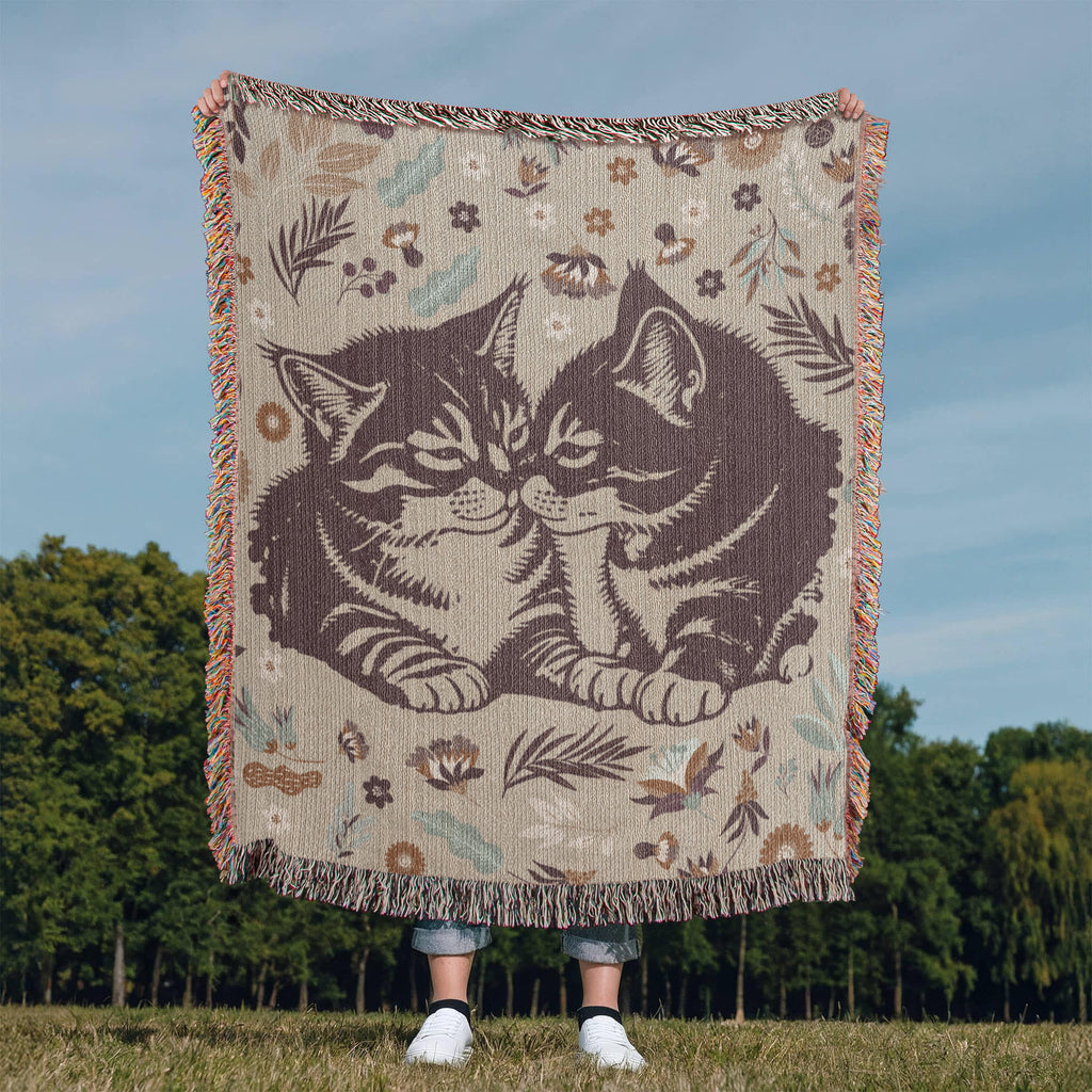 Chatons câlins - Couverture tissée