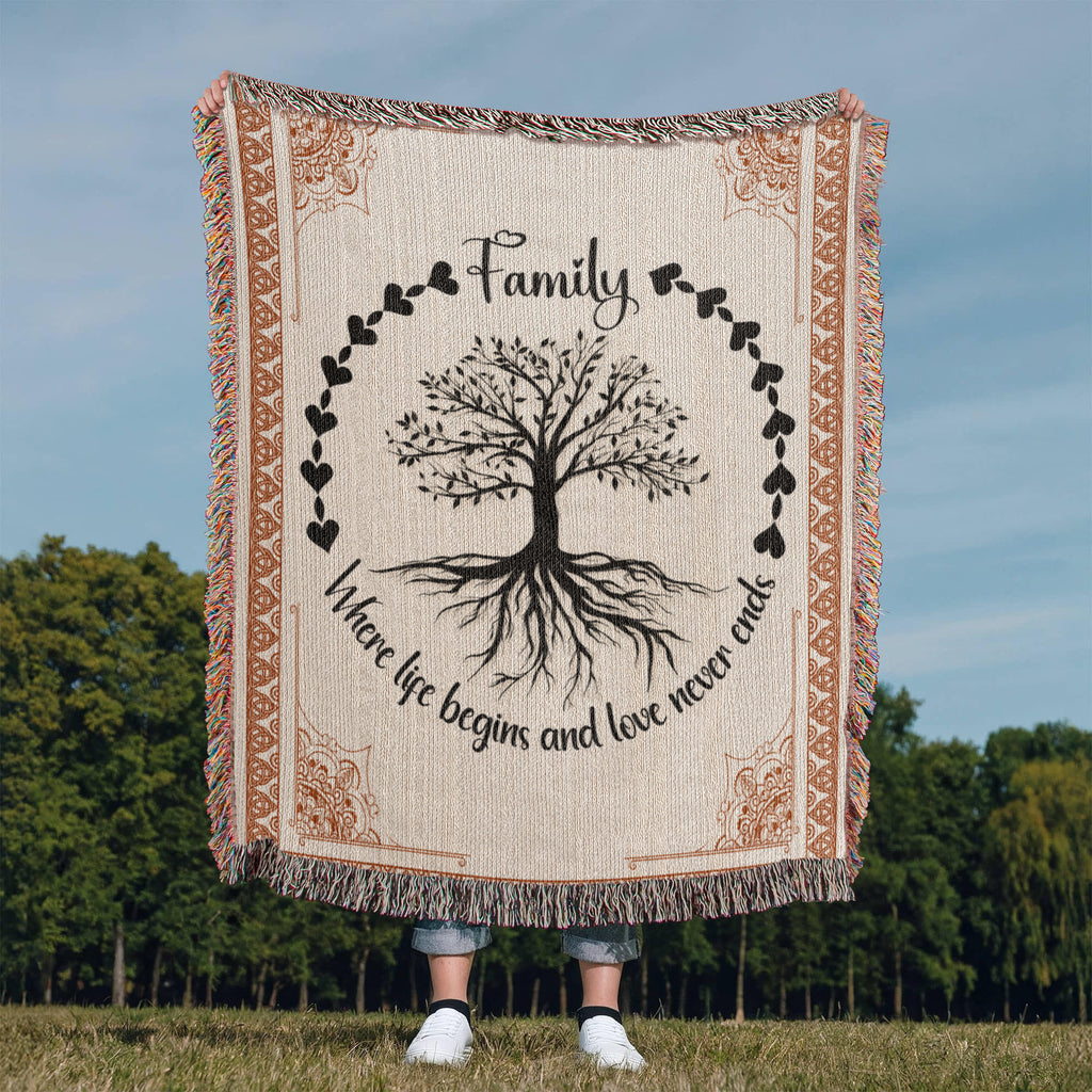 Couverture tissée Arbre celtique, Racines familiales