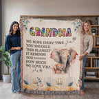À Ma Mamie - Couverture tissée éléphant
