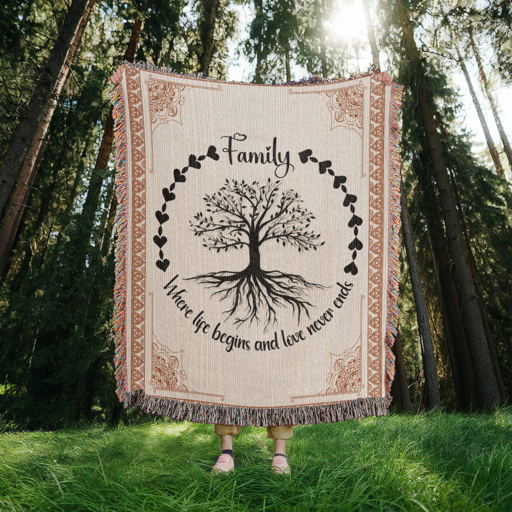 Couverture tissée Arbre celtique, Racines familiales