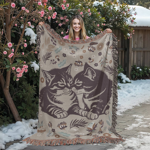 Chatons câlins - Couverture tissée