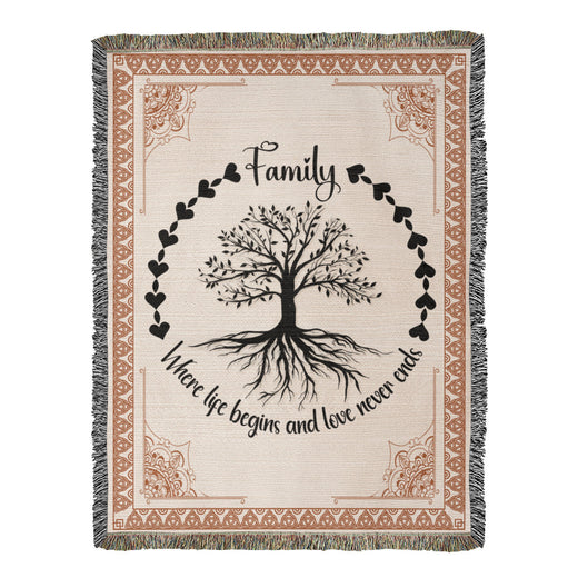 Couverture tissée Arbre celtique, Racines familiales