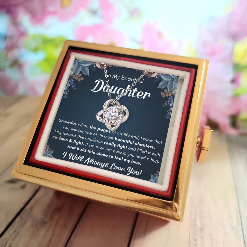 Nom serré des chapitres - Collier d'anniversaire pour fille avec boîte à rose