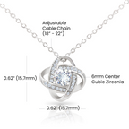 POUR MA SŒUR COLLIER NŒUD D'AMOUR SERRÉ COFFRET CADEAU
