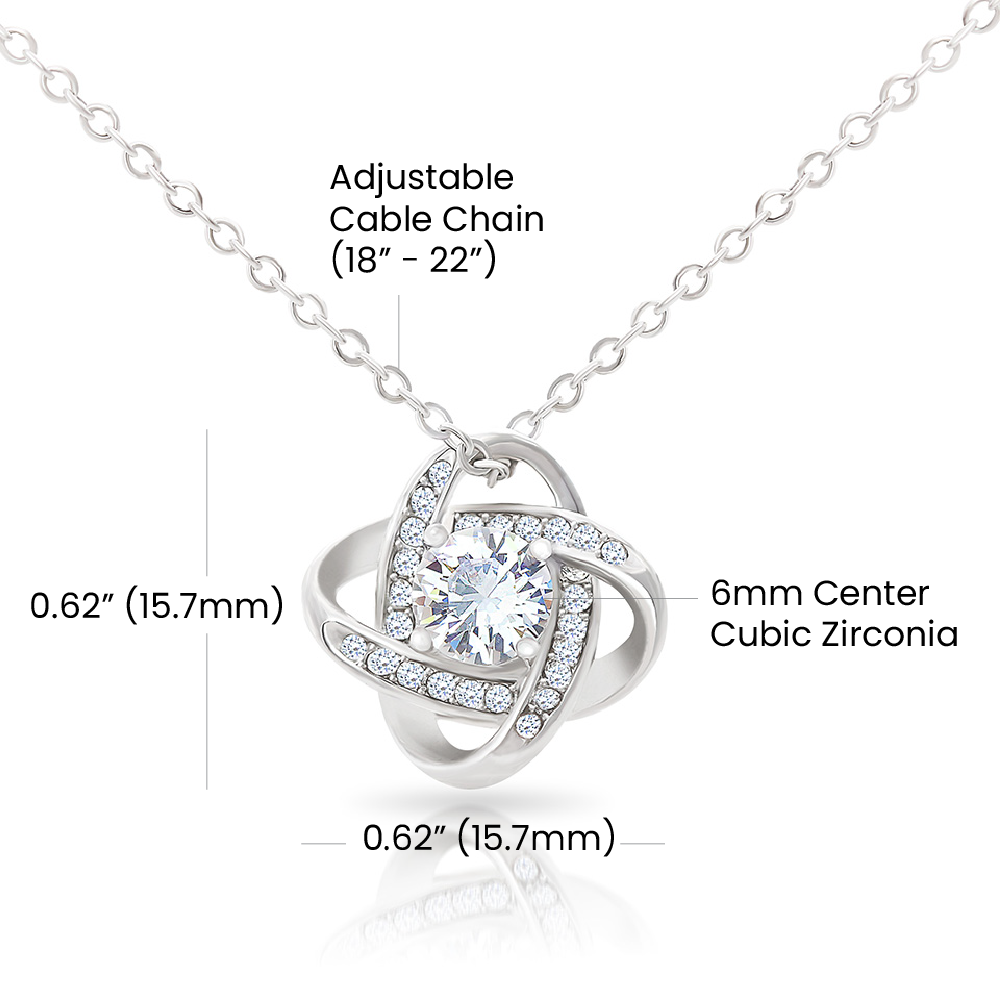 POUR MA SŒUR COLLIER NŒUD D'AMOUR SERRÉ COFFRET CADEAU