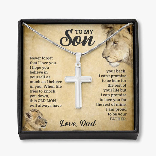 À MON FILS CE COFFRET CADEAU COLLIER CROIX VIEUX LION