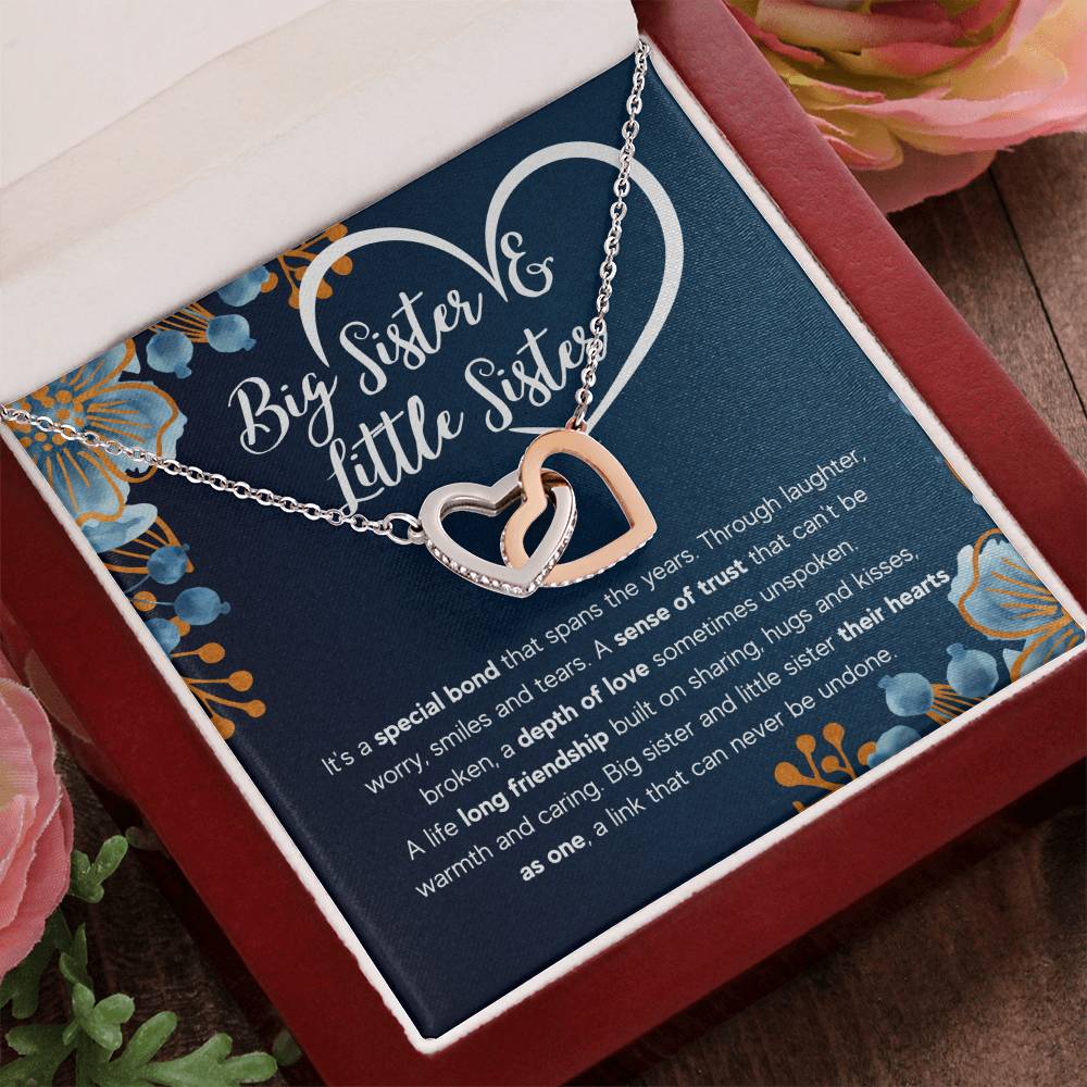 COFFRET CADEAU COLLIER DOUBLE CŒUR POUR MA SŒUR