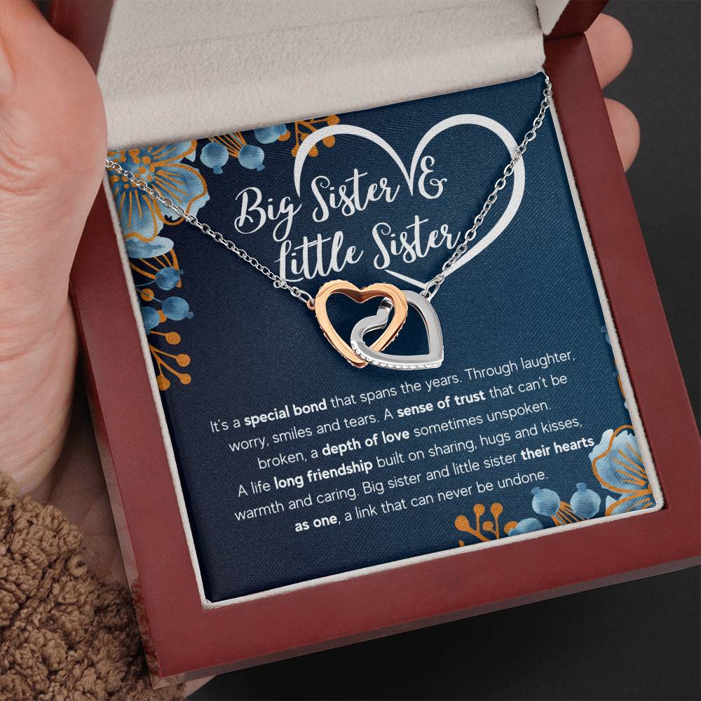 COFFRET CADEAU COLLIER DOUBLE CŒUR POUR MA SŒUR