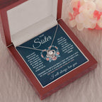 POUR MA SŒUR COLLIER NŒUD D'AMOUR SERRÉ COFFRET CADEAU