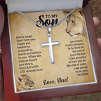 À MON FILS CE COFFRET CADEAU COLLIER CROIX VIEUX LION